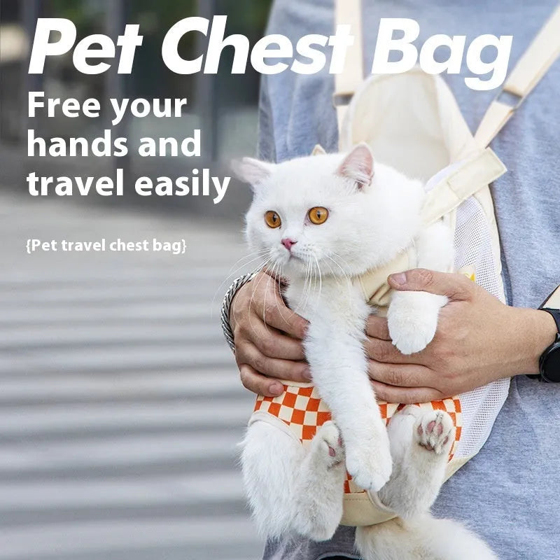Soft non-woven polyester canvas pet backpack for cats available in three sizes and colours