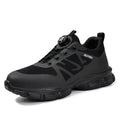 Lightweight safety shoes with steel toe cap and flyknit upper in colour LB3117BK