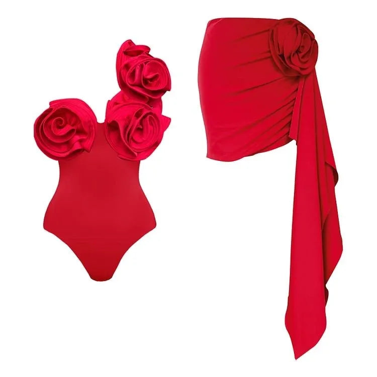 Women's solid 23688 red one-piece swimsuit, sleeveless polyester, available in S M L XL and three red styles