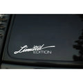 Reflective bumper sticker with English text, 16cm by 3.8cm, in black, white, or colourful plastic