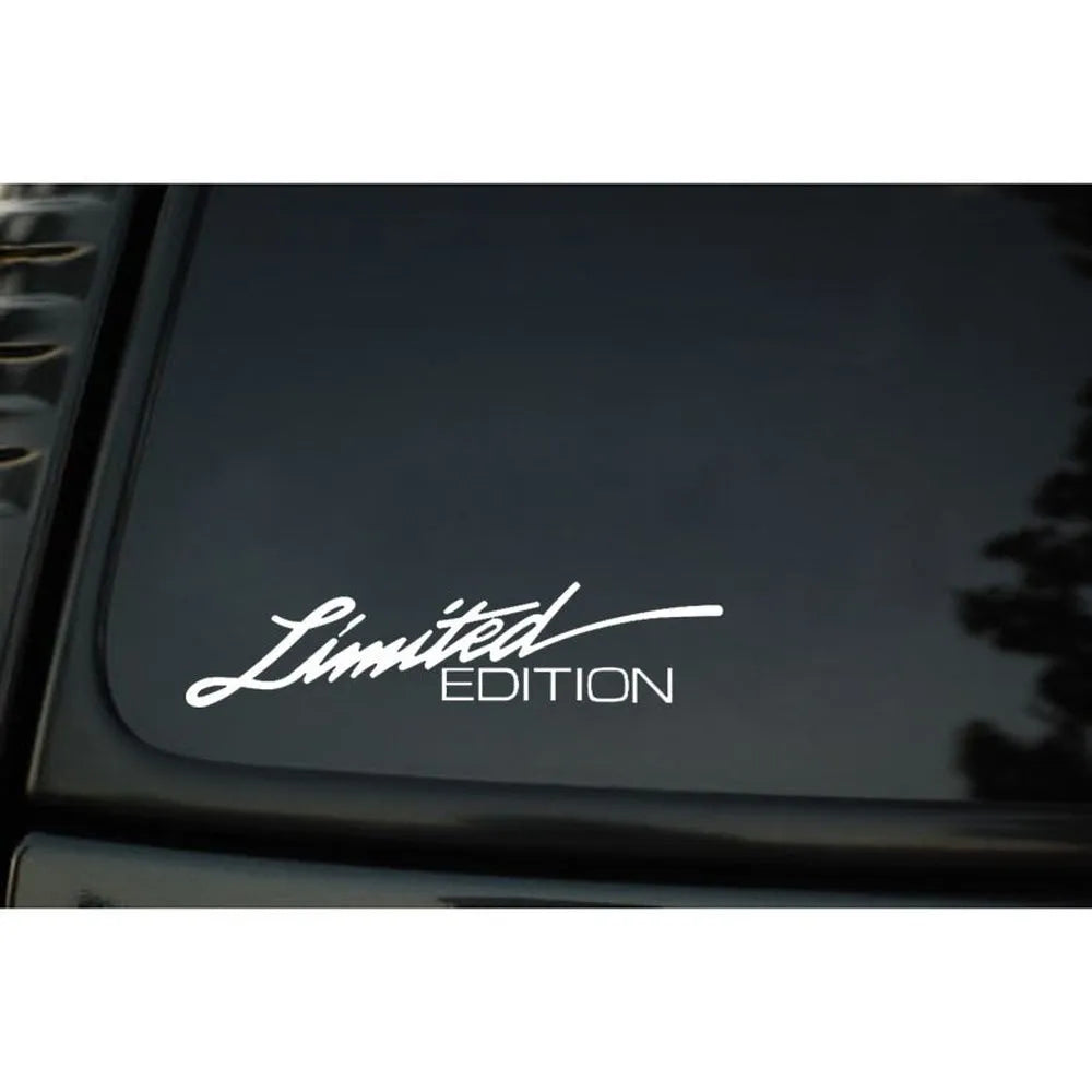 Reflective bumper sticker with English text, 16cm by 3.8cm, in black, white, or colourful plastic
