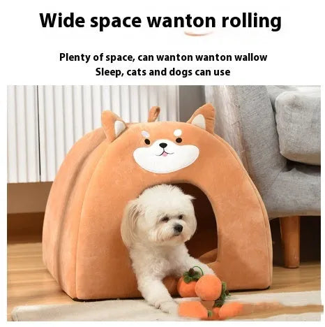 Machine washable cloth cat bed in small medium large sizes for autumn winter use