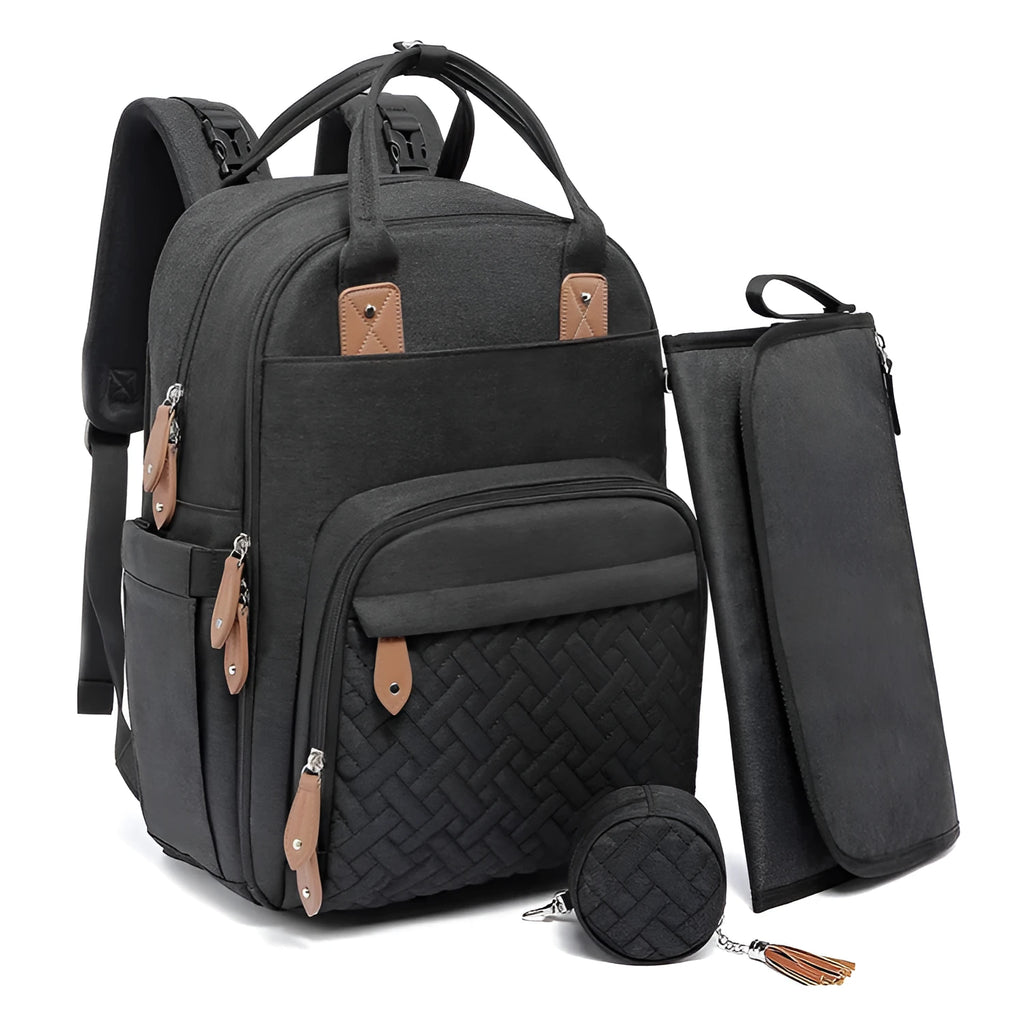 Women's plaid polyester rucksack, 21-inch length, waterproof and ultra-light, in black, light gray or dark gray