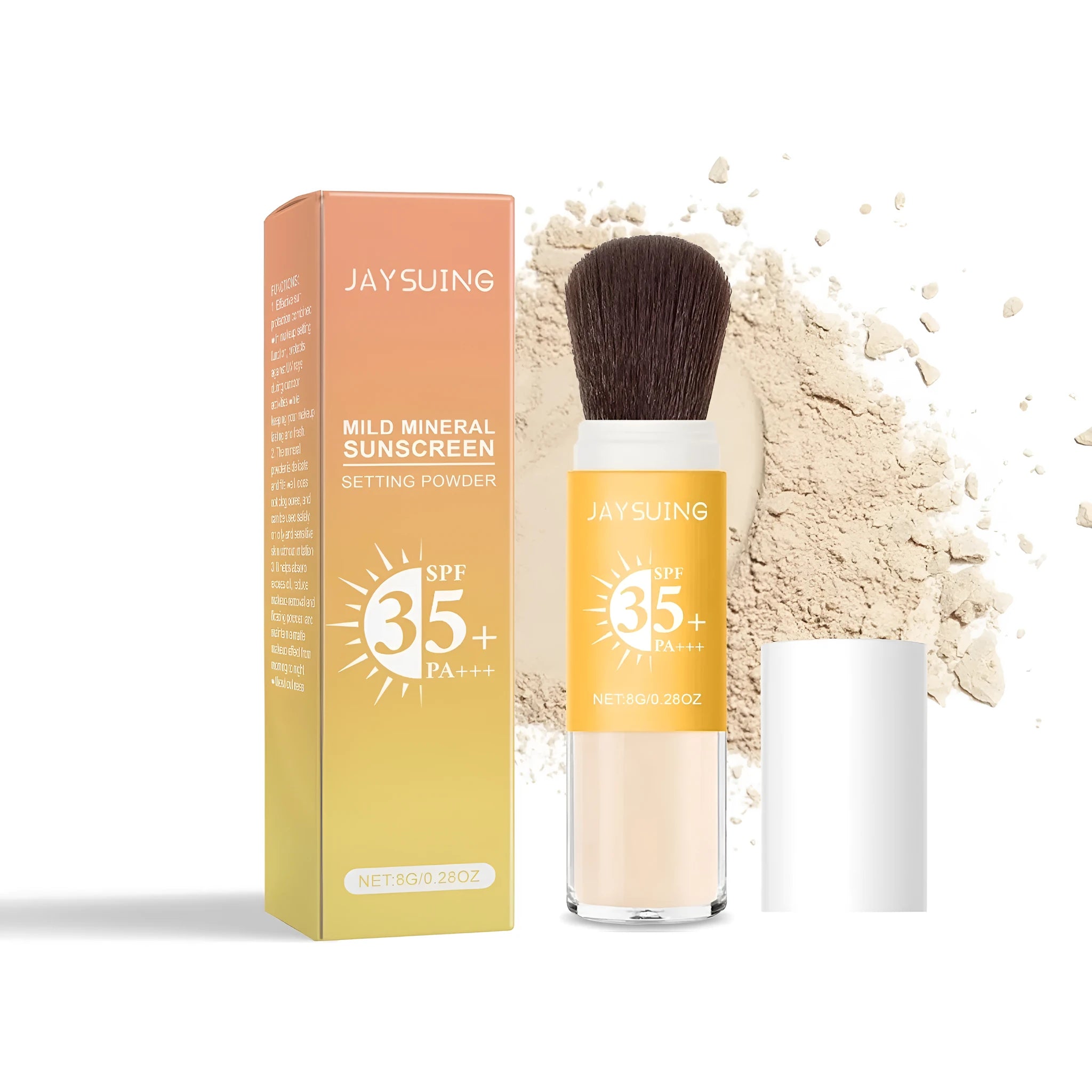 8g sunscreen setting powder compact with mineral SPF protection for daily use