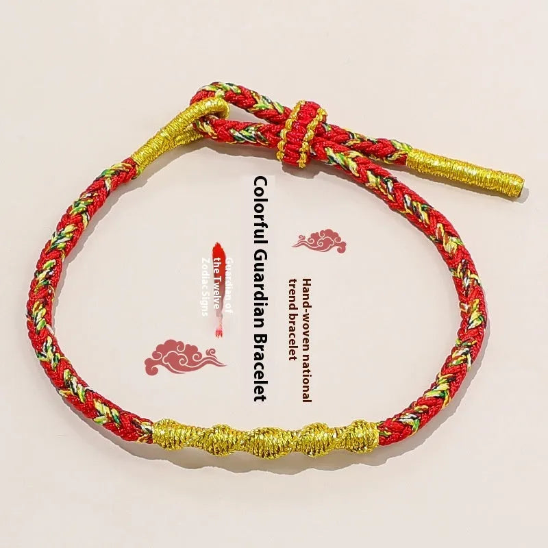 Adjustable eight-strand woven colourful guard strap in flexible wire with zodiac colour options