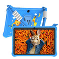Sapphire blue silicone protective case for 7-inch children's tablet with flat strap and HD film