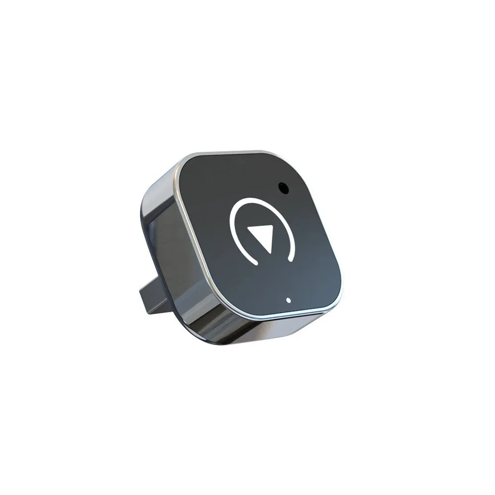 Black CarPlay wireless adapter box with USB connection for converting wired CarPlay systems