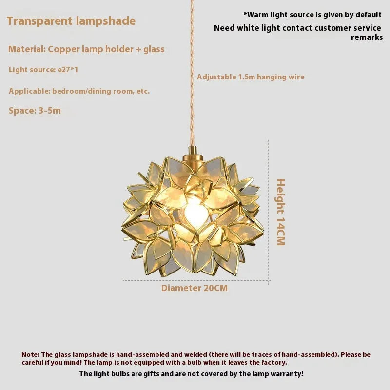Stained glass hanging chandelier with copper lamp heads showing coloured glass shade options