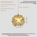 Stained glass hanging chandelier with copper lamp heads showing coloured glass shade options