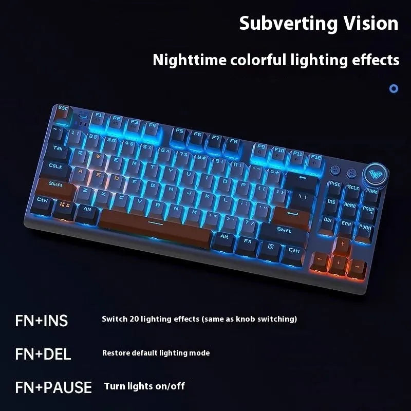 Tarantula wireless mechanical keyboard with side-engraved keycaps showing Bluetooth connectivity indicator and compact 356mm metal design