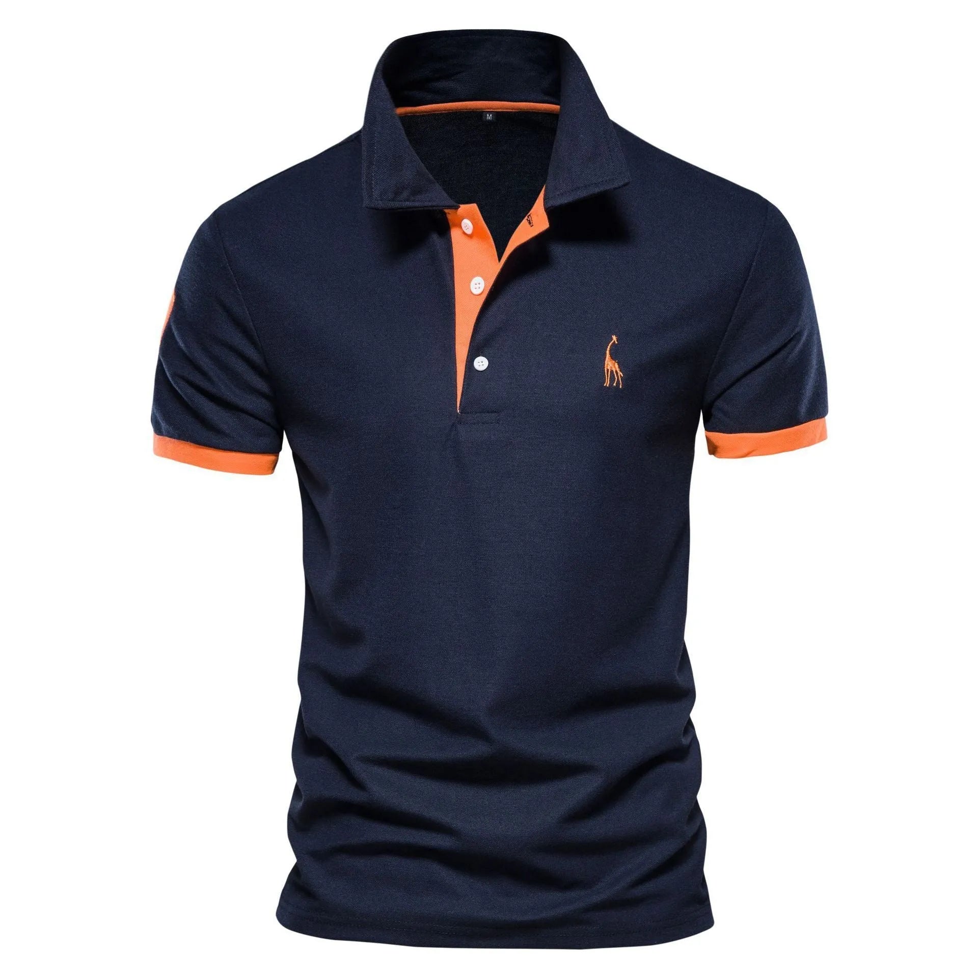 Men's slim-fit T-shirt with embroidered deer design on front in various colour options
