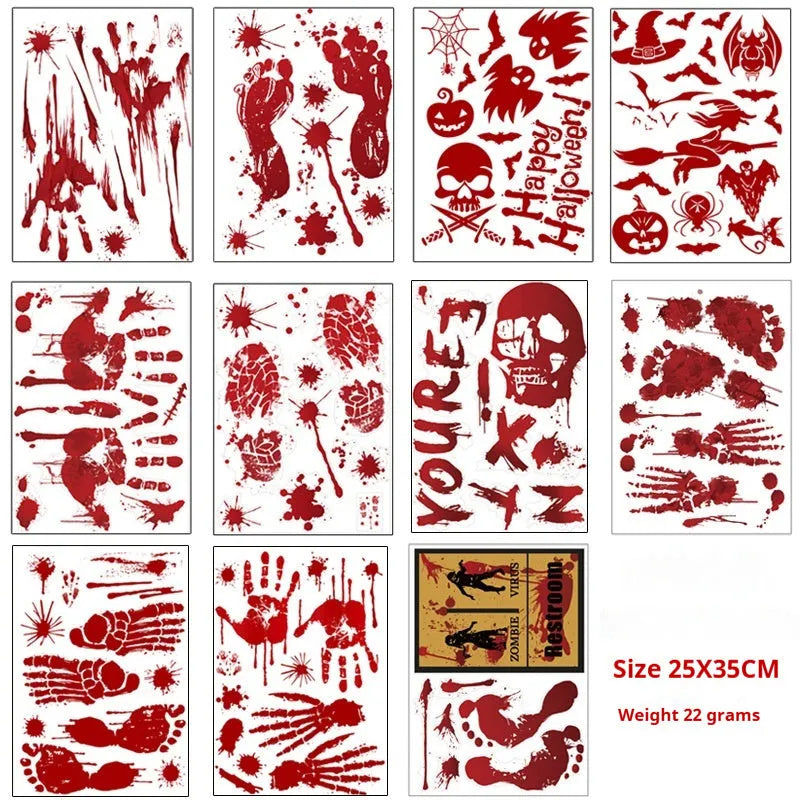 Hot blood handprint design wall sticker measuring 25 by 35 centimetres