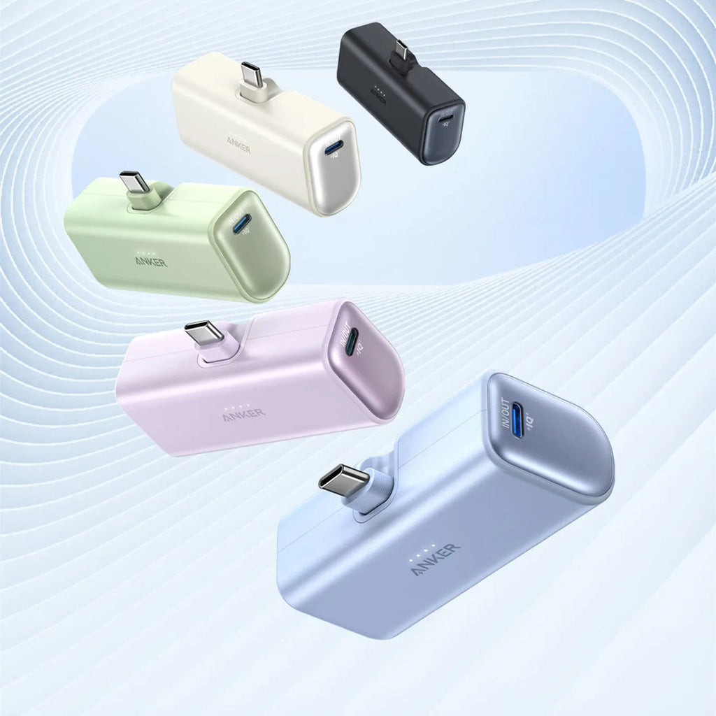 Capsule Power Bank A1653 in black, showing compact size and foldable Type-C head