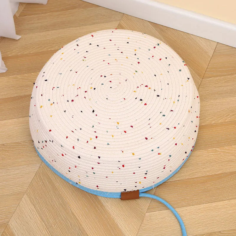 Cotton and hemp rope woven cat nest mat pet bed in three size options