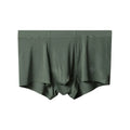 Men's seamless modal underwear in green colour showing mid-waist design and body shaping features