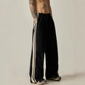 Men's black climbing trousers with wide-leg design and high-waist fit for summer leisure activities