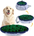 Blue adjustable snuffle mat for large dogs with multiple hide pockets for slow feeding and enrichment