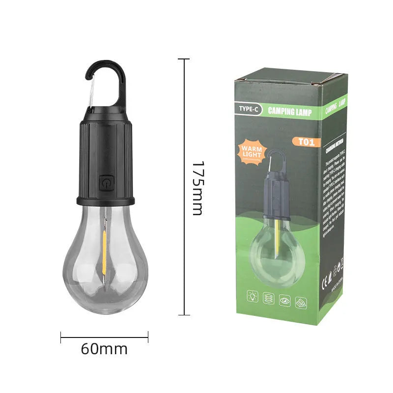 Five solar-powered outdoor lantern-style light bulbs with warm LED illumination
