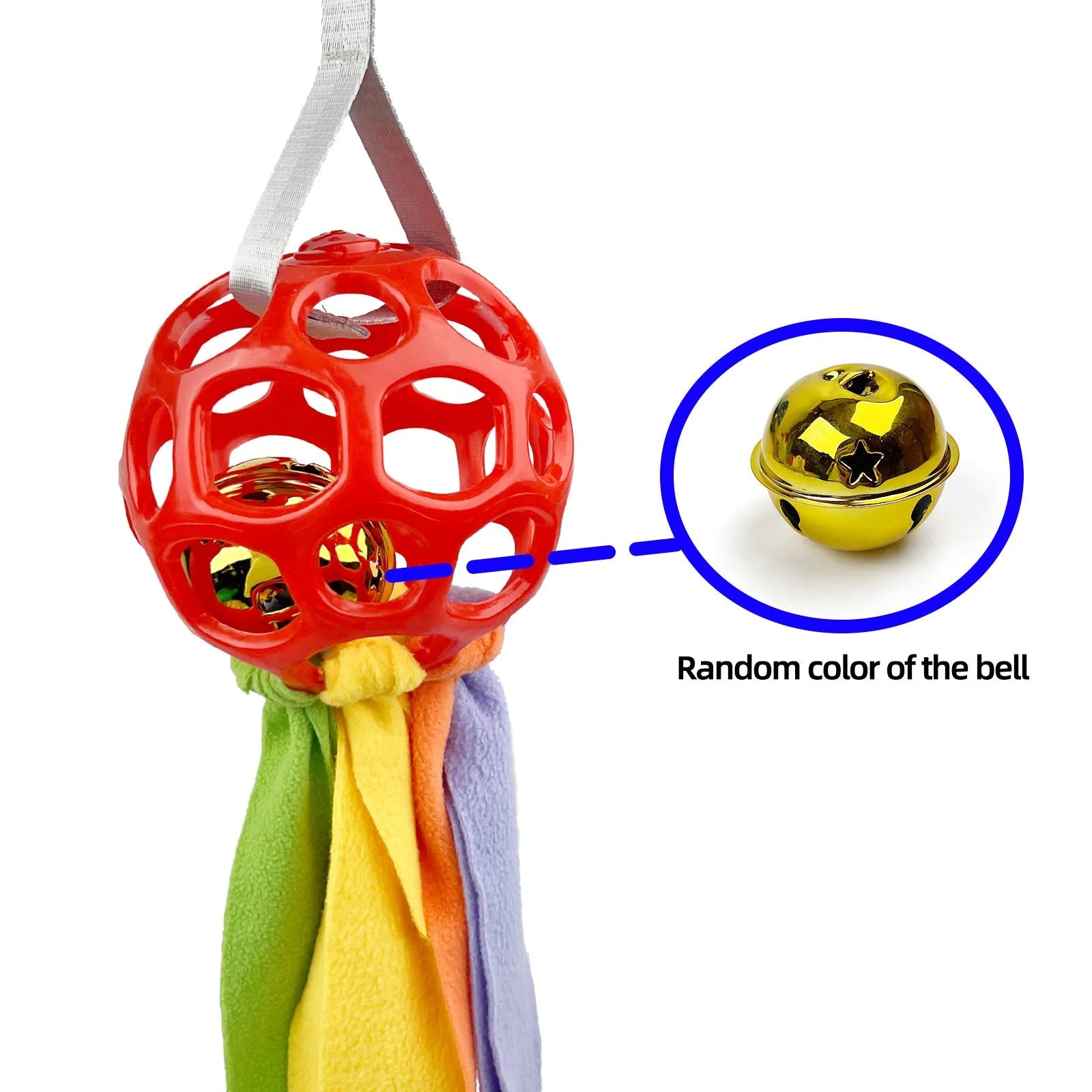 TPR interactive pet ball with bell sound in five colours for dogs and cats