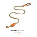 Nylon dog lead with hand-holding rope, 130cm long, black or brown, for small and medium dogs