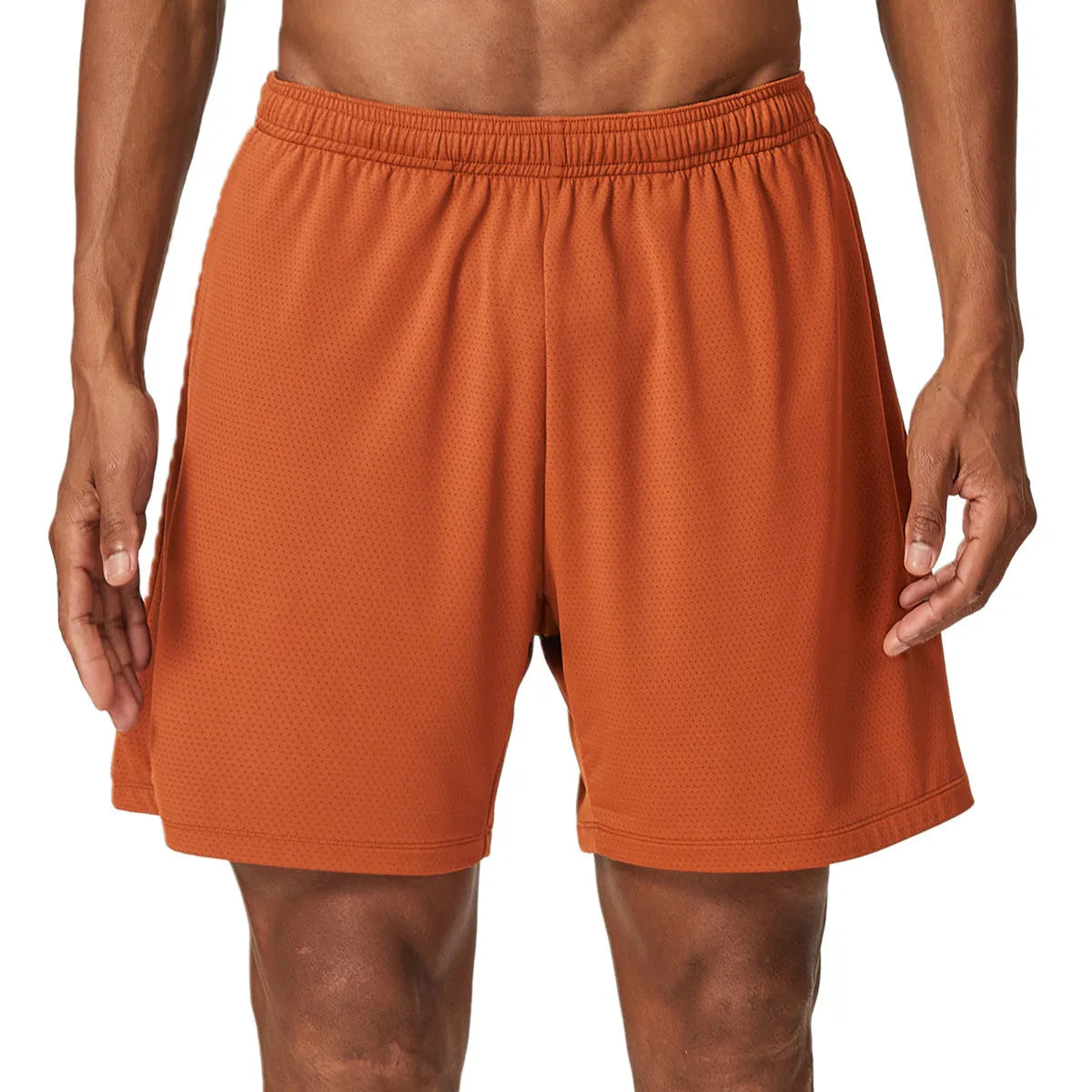 Men's double-layer running shorts in various colours with moisture-wicking fabric and quick-drying lining