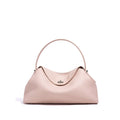 Cowhide leather shoulder messenger bag in a pillow shape with double straps, shown in one of five colour options.