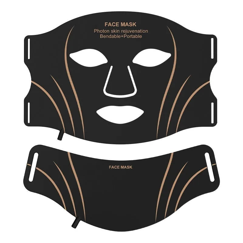 Black and gold household facial mask beauty instrument with headband and touch screen controls