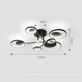 720mm glass LED ceiling light with three colour settings and 4, 6 or 8 head caps, 220V, EU CE certified