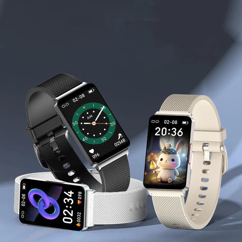 Blood Glucose EP08 Smart Bracelet in black, gold, or silver with 1.3-inch touchscreen and TPU strap