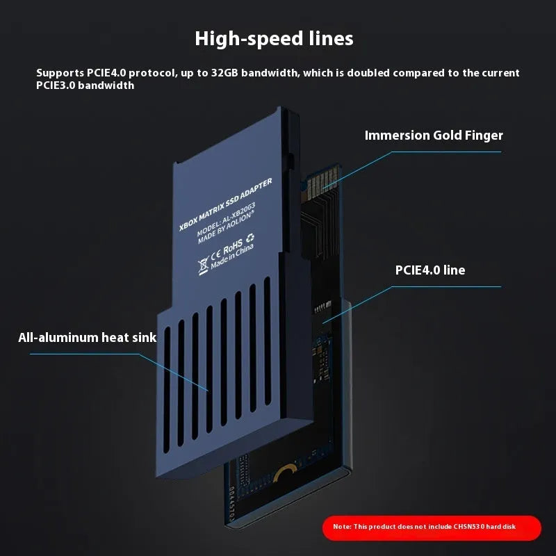 Xbox Series X/S host hard disk switching box with CFexpress to M.2 SSD interface and aluminium alloy housing