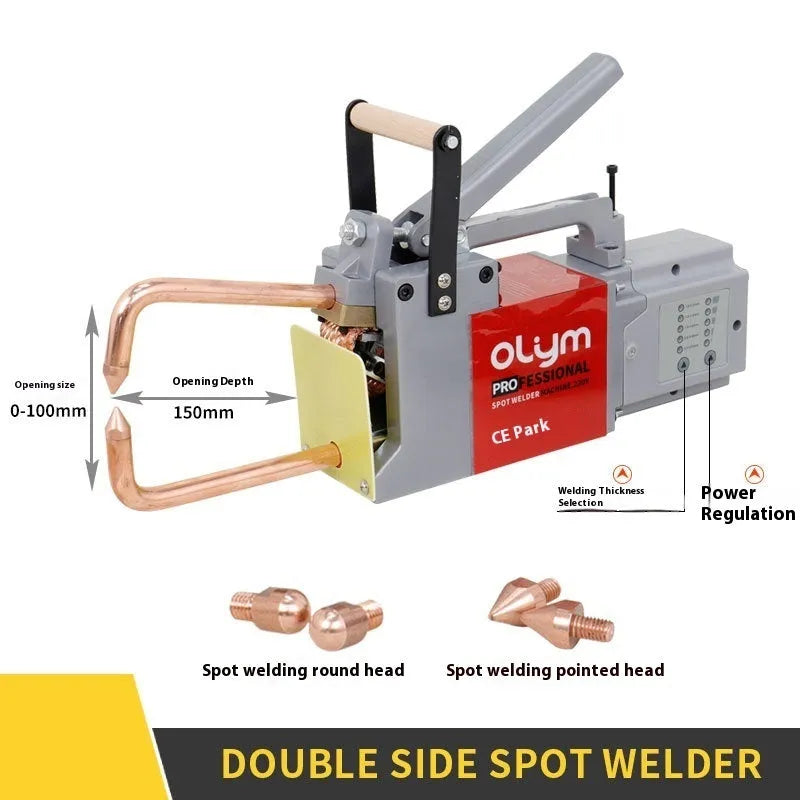 OL8000 double-sided spot welder with manual driver, pulse control, and six welding heads for butt welding applications