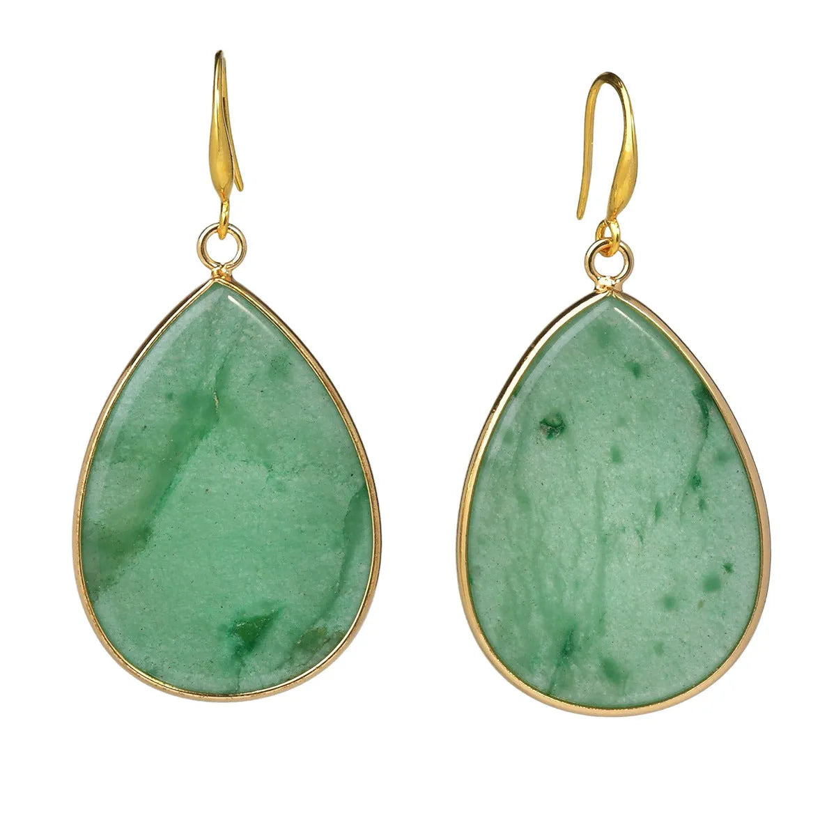 Women's retro high profile natural stone pendant earrings with drop shape design in various colour options