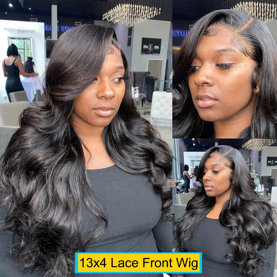360 full lace frontal body wave human hair wig, 8-28 inch, 150% density, natural colour 1B