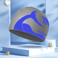 Silicone swimming cap with whale tail pattern and waterproof ear protectors in four colour options