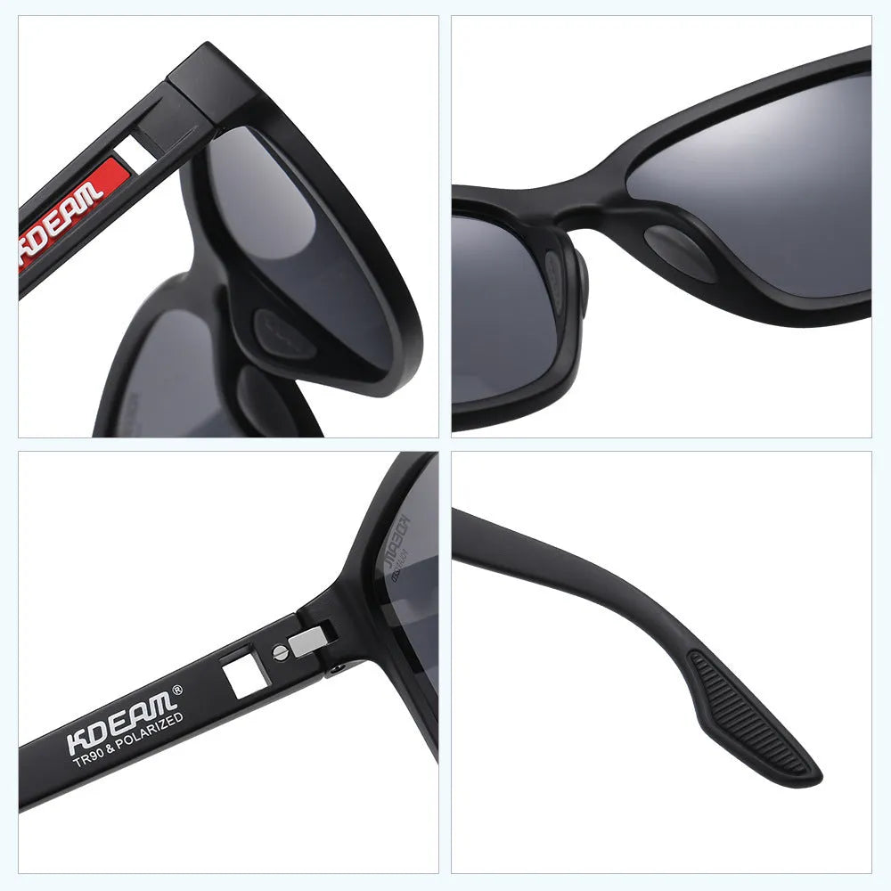 Outdoor sports sunglasses with metal hinges and TAC lenses in retro design