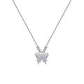 Women's square line opal butterfly necklace with adjustable silver chain and detailed pendant