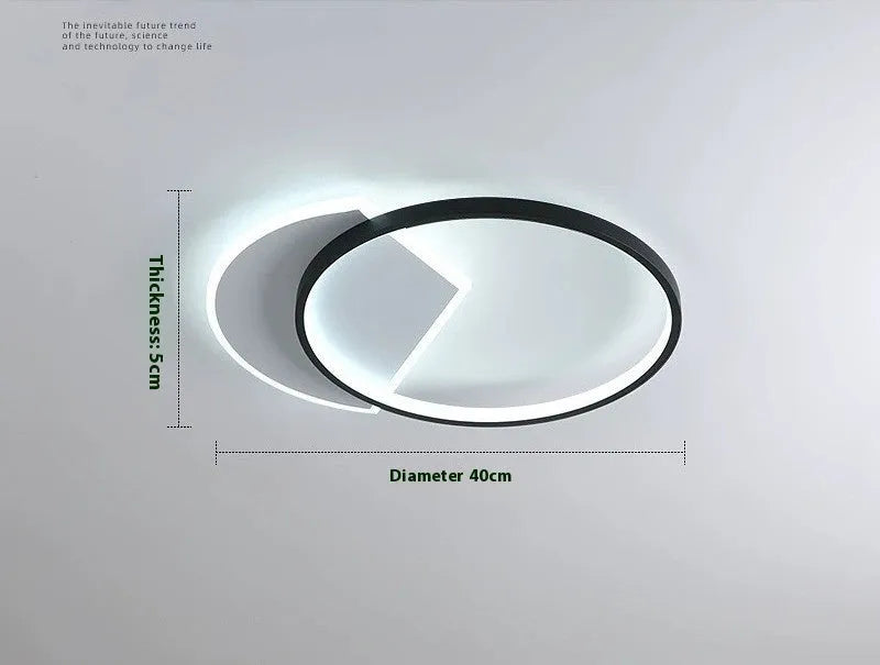 Nordic minimalist ceiling lamp in black or gold finish with adjustable colour temperature lighting