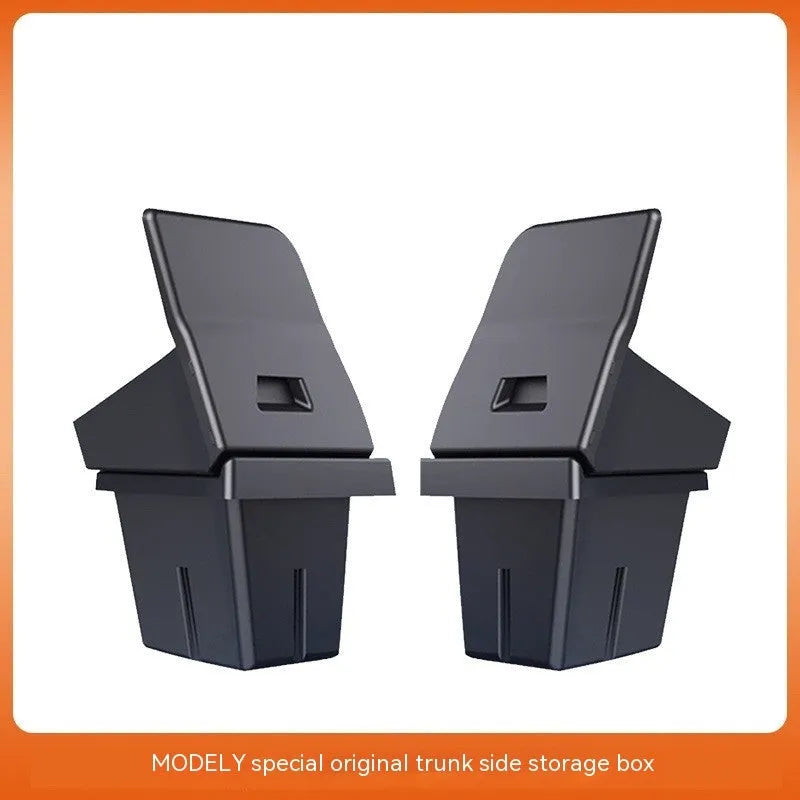 Tesla Model Y and Model 3 trunk storage box covers in various styles with waterproof pressure-resistant protection