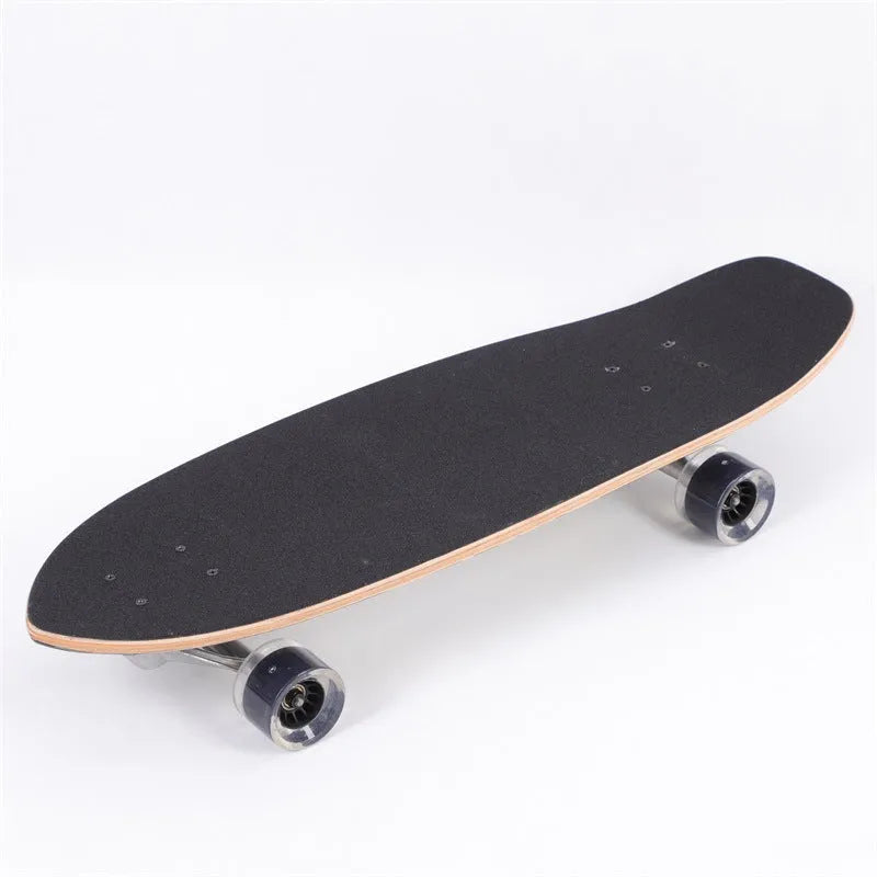 White wooden street scooter with 31-inch maple deck for urban riding