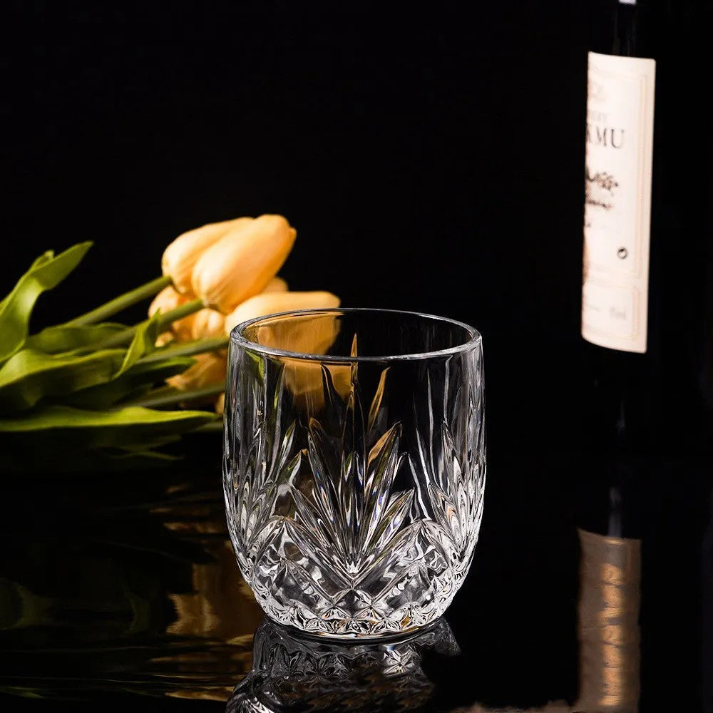 Crystal whiskey shot glass with thick bottom in various colours showing 301-400ml capacity