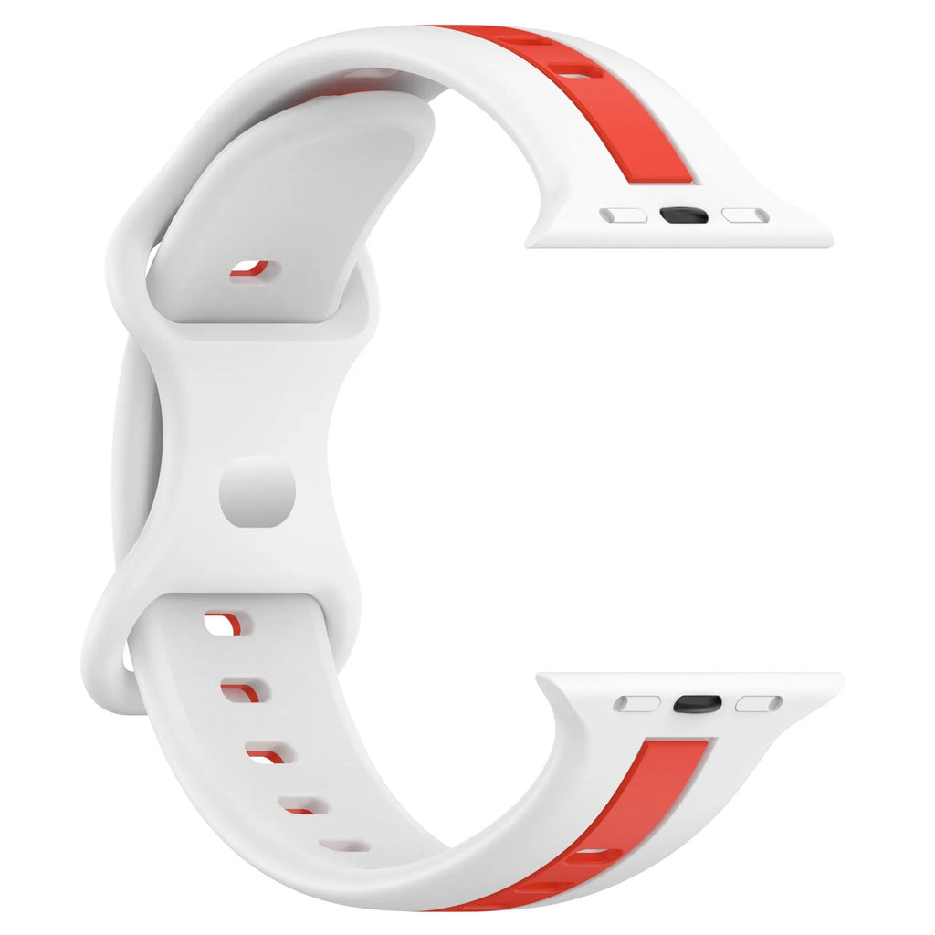 Butterfly tail silicone two-tone strap for Apple Watch in 38/40/41mm and 42/44/45/49mm