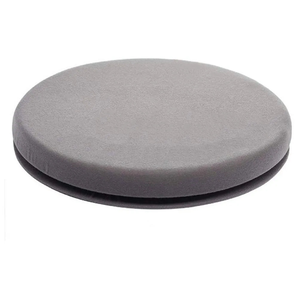 Circular car seat cushion with rotation feature, measuring 40cm across with 6cm thick sponge and non-slip base