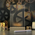 USB-powered LED message board lamp with transparent acrylic panel and writing pen