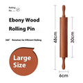 Wooden rolling pin in bronze colour, shown in small size and large size options