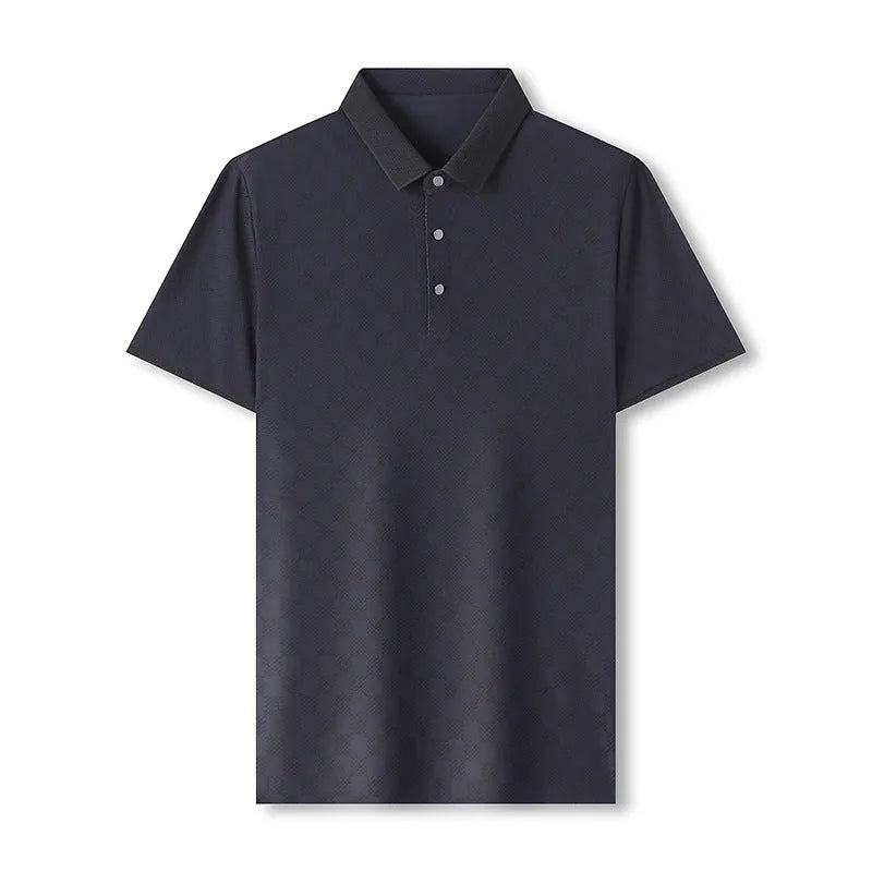 Rhombus thin ice silk short sleeve t-shirt in black, green, or brown with slit design and lightweight fabric