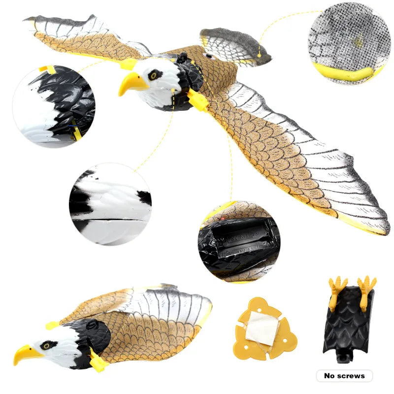 Plastic hanging eagle cat interactive toy with rotating teaser design in 25cm and 43cm lengths