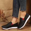 Women's zip flats loafers in red, black or dark blue with round toe and low heel