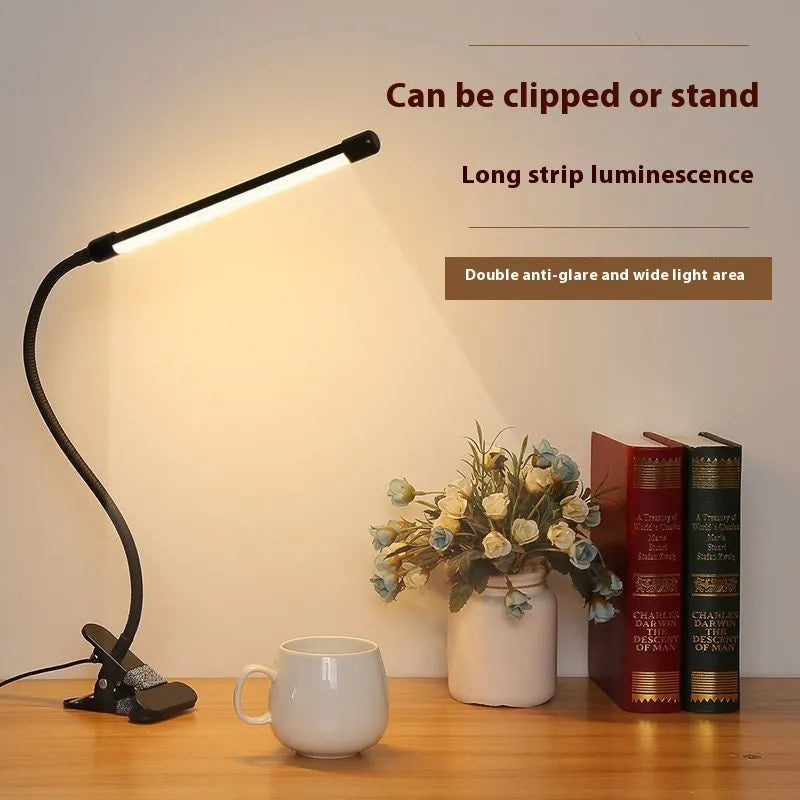 Black or white LED desk lamp with 26cm adjustable arm and USB power cable