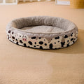 Grey washable velvet dog bed for small medium dogs, shown with detachable cover.