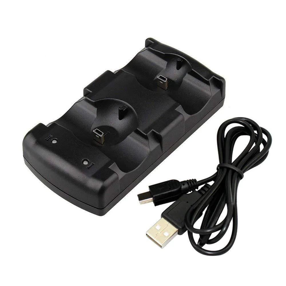 Black PS3 two-in-one USB charging stand for original controllers